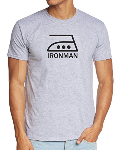 IRONMAN T-SHIRT - grau-schwarz Gr.M von Coole-Fun-T-Shirts