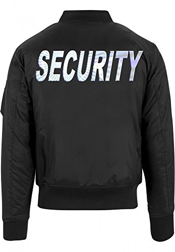 Coole-Fun-T-Shirts Security - Bomber Jacke - reflektierende Folie schwarz Gr.XL von Coole-Fun-T-Shirts
