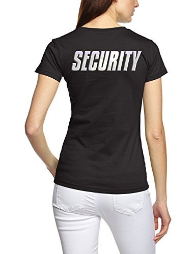 Security Damen T-Shirt + Cap ! Druck vo+hi ! schwarz Gr.L von Coole-Fun-T-Shirts