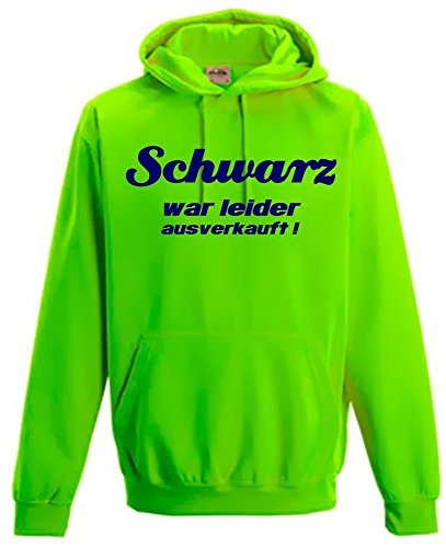 Coole-Fun-T-Shirts Schwarz war leider ausverkauft ! NEON Sweatshirt mit Kapuze Hoodie floureszierend, Neongreen Gr.XL von Coole-Fun-T-Shirts