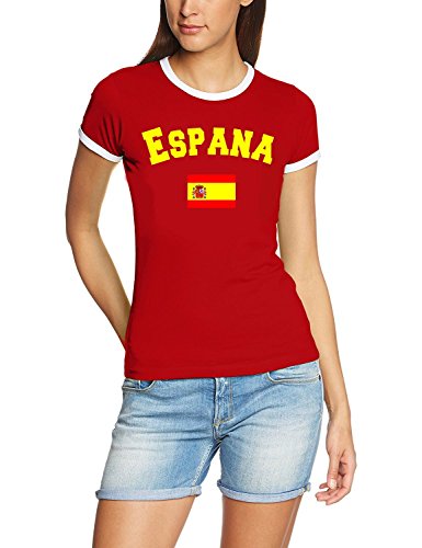 Spanien T-Shirt Damen Rot, Gr.XXL von Coole-Fun-T-Shirts