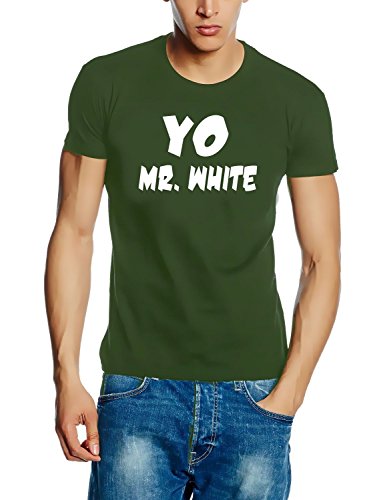 YO, Mr. White T-Shirt oliv-weiss Gr.XL von Coole-Fun-T-Shirts