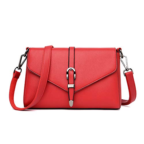 Coolives Damen Umhängetasche aus PU-Leder Kleine Schultertasche Elegant Handtasche Tasche für Dame Rot EINWEG von Coolives