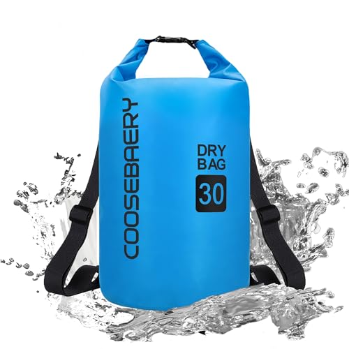 Coosebaery Dry Bag, Wasserdichter Rucksack, 10L/20L/30L Roll Top Dry Sack mit 500D PVC-Material für Kajakfahren, Rafting, Bootfahren von Coosebaery