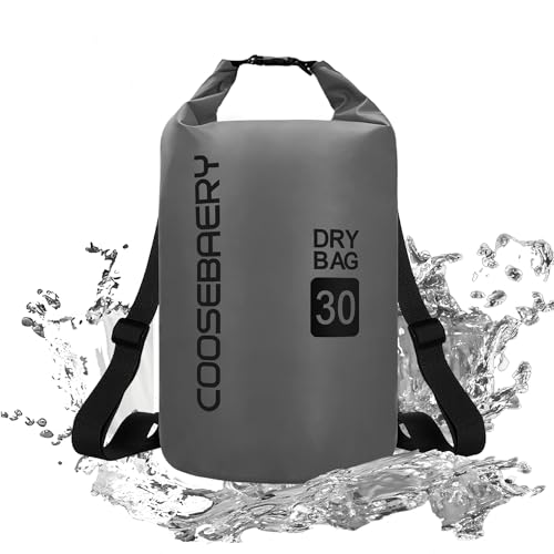 Coosebaery Dry Bag, Wasserdichter Rucksack, 10L/20L/30L Roll Top Dry Sack mit 500D PVC-Material für Kajakfahren, Rafting, Bootfahren von Coosebaery