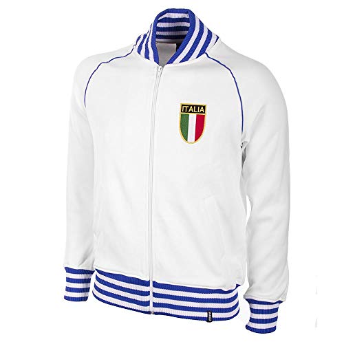 Copa Herren Italy 1982 Retro Fußball Jacke, White/Blue, XXL von Copa