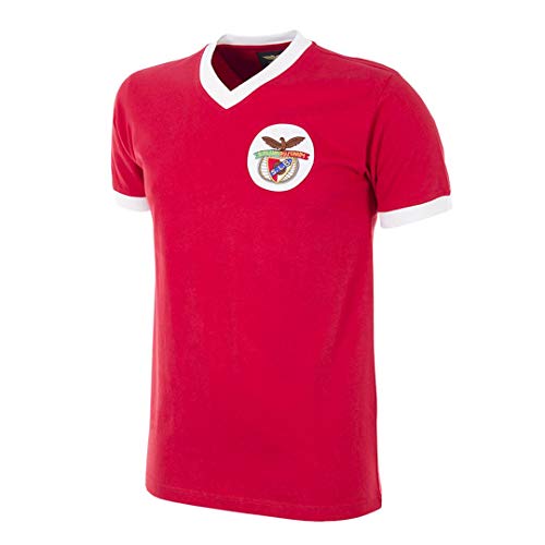 COPA Herren Sl Benfica 1974-75 Retro Fußball Shirt Retro Fußball V-Ausschnitt T-Shirt M rot von COPA