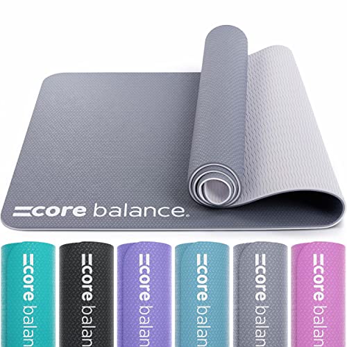 Core Balance TPE Yogamatte & Tragegurt, aus 6mm dickem Schaum, rutsch- und reissfest, umweltfreundliches Material, ideal für Pilates, geruchsneutrale Fitnessmatte, 183cm x 65cm x 6mm, 6 versch. Farben von Core Balance