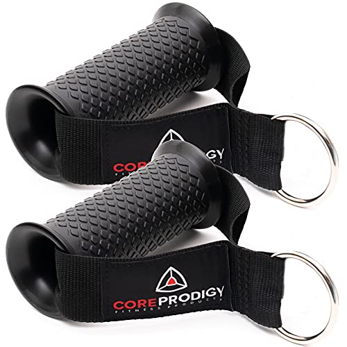 Core Prodigy Robuste Übungsgriffe – Griffbefestigungen für Kabelmaschinen, Fitnessgeräte, Widerstandsbänder und Gewichtheben (fett/dick) von Core Prodigy