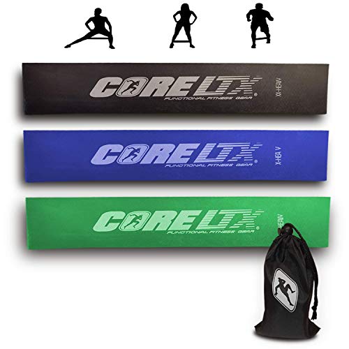 CoreLTX ® Fitnessband einzeln oder im Set mit Tasche (C - 3er-Set) von CoreLTX