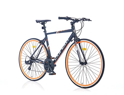 Corelli Unisex-Adult Bicycle Fahrrad 28"-FIT Bike, Aluminium Rahmen, Starrgabel, Grau, One Size von Corelli