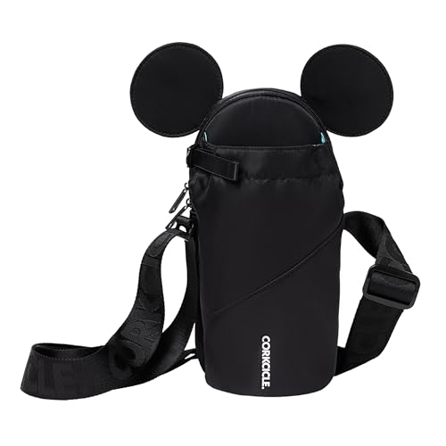 Corkcicle Disney 100 Mickey Mouse Ears Kühltasche mit verstellbarem Schultergurt und Zubehörtasche mit Reißverschluss, sicherer Halt, 473 ml – 1,2 l Kantinen und Wasserflaschen von Corkcicle