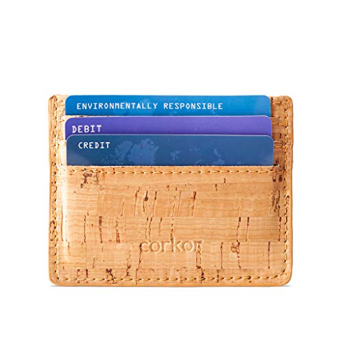 Corkor Kartenetui Portemonnaie Minimalistischer Ausweishalter Slim RFID-Blockierung für Männer und Frauen Gr. Small, Rustikal von Corkor
