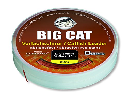 Cormoran Big Cat Waller Vorfachschnur (20m / braun / 8 Fach geflochten), Durchmesser:1.00mm von Cormoran