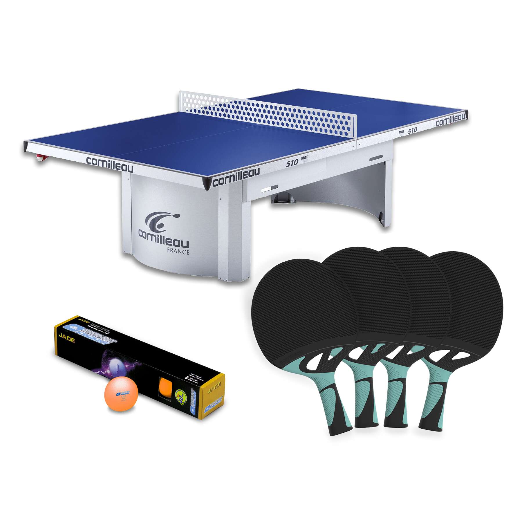 Cornilleau Tischtennis-Set "Pro 510 Outdoor", Blau von Cornilleau