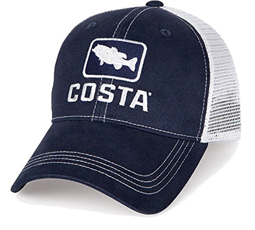 Costa Del Mar Bass Trucker Hat, Herren, Marineblau/weiß von Costa Del Mar