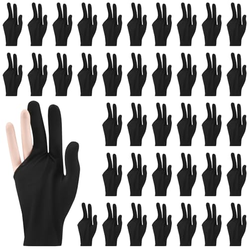 CosyCaya 50 Stück Billard Handschuhe, Billardhandschuhe, Billard Handschuhe für die und Universelle 3 Finger Queue Handschuhe Queue Sport Handschuhe, atmungsaktiver, Rutschfester Trainingshandschuh von CosyCaya