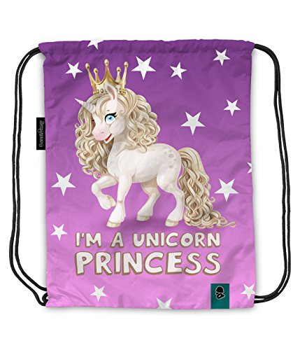Coucharmy Jahn2 I Am A Unicorn Princess Einhorn Turnbeutel Stoffbeutel (Unicorn Princess) von Coucharmy