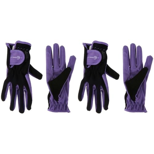 Covalliero Kinder Kinderreithandschuh Lilli Black/Purple, Größe L Reithandschuh, (Packung mit 2) von Covalliero