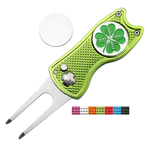 CoverMay Faltbares Golf-Pitchgabel-werkzeug und Golfball-Marker-Set, Grün von CoverMay