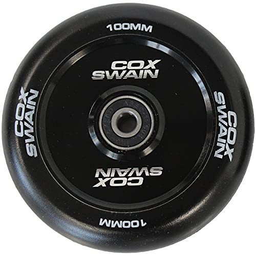 Cox Swain 2 STK. X-385 High End 100mm Stunt Scooter Rollen Alu Core - ABEC 11 Lager, Black/Black Hollowcore von Cox Swain