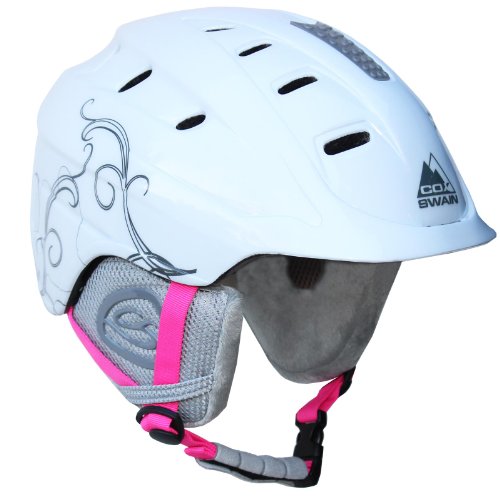 Cox Swain Ski-/Snowboard Helm ROYAL with Recco - mit Recco Lawinenreflektor, Farbe: White Flower/Magenta, Größe: XL von Cox Swain