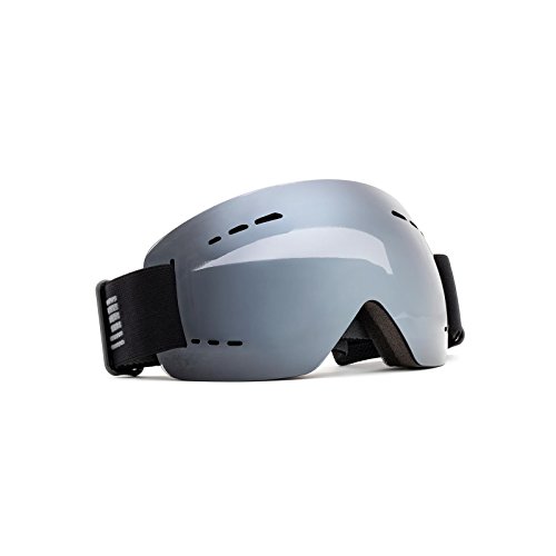 Cox Swain Ski-/Snowboardbrille Lima - 2 Lenscolors wählbar! - mit Box und Reinigungstuch!, LensColor: Black Frame/Smoke Lens Mirror von Cox Swain