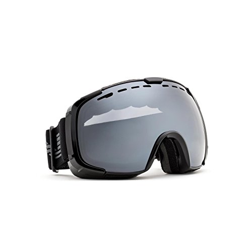Cox Swain Ski-/Snowboardbrille Ryan - 2 Lenscolors wählbar! - mit Box und Reinigungstuch!, LensColor: Black Frame/Smoke Lens Mirror von Cox Swain