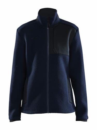 Craft ADV EXPLORE PILE FLEECE JACKET | Fleecejacke Damen M | Blaze/Black | Recyceltes Material | Brusttaschen mit Reißverschluss | Sweatjacke Damen | Activewear für Damen von Craft