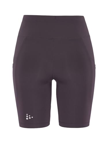 Craft ADV Essence Capri-Tights Damen S DK Plum – Sport Leggings 3/4 mit breitem Bund & Beintaschen – Fitnesshose eng anliegend, elastisch, atmungsaktiv & recycelt von Craft
