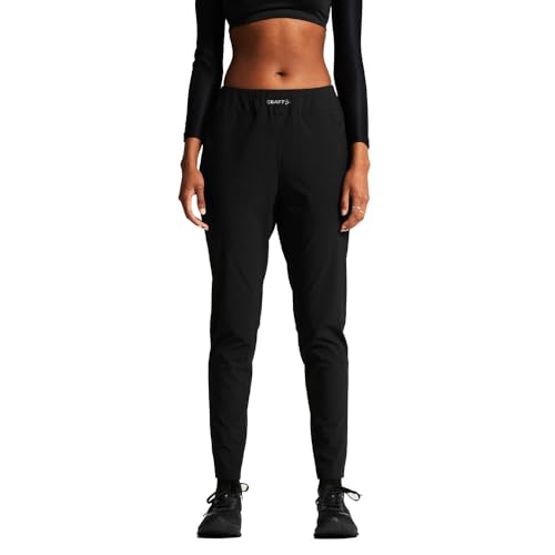 Craft Damen ADV Essence Training Pants 2 Black – Funktionale Trainingshose XL mit Reißverschlusstaschen & Stretch – Atmungsaktive Sporthose aus recyceltem Material von Craft