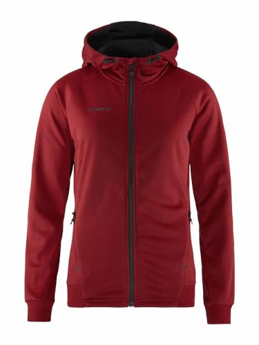 Craft ADV Unify FZ Hood | Kapuzenjacke Damen XL | Rhubarb | Recyceltes Polyester | Ergonomische Passform | Kapuze mit Kordelzug | 2 Taschen | Kapuzenpullover Damen | Sweatjacke Damen von Craft