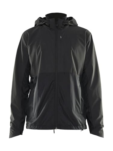 Craft ADV UNIFY LUMEN JACKET | Freizeitjacke Herren XXL | Black | Reflektierende Outdoorjacke Herren | Mesh-Futter | 2 Reißverschlusstaschen | Verstellbare Kapuze | Windjacke Herren von Craft