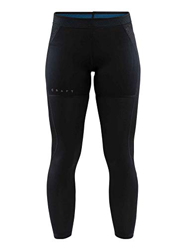 Craft Damen Charge Mesh Tight-Schwarz, Silber Hosen, XL von Craft