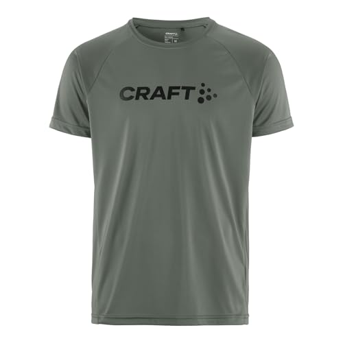 Craft Herren CORE Essence Logo Tee Leaf – Atmungsaktives T-Shirt XL aus recyceltem Polyester – Funktionsshirt Kurzarm für Fitness, Wandern & Outdoor-Training von Craft