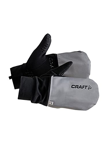 Craft Hybrid Weather Laufhandschuhe, warm, Unisex, Erwachsene, Silber/Schwarz, FR: M (Größe Hersteller: 09 M) von Craft