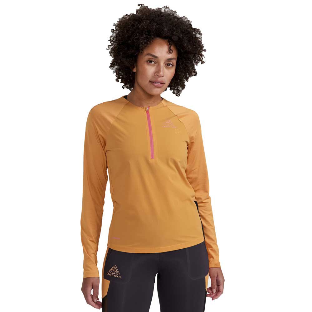 Craft Pro Trail Wind Long Sleeve T-shirt Orange L Frau von Craft
