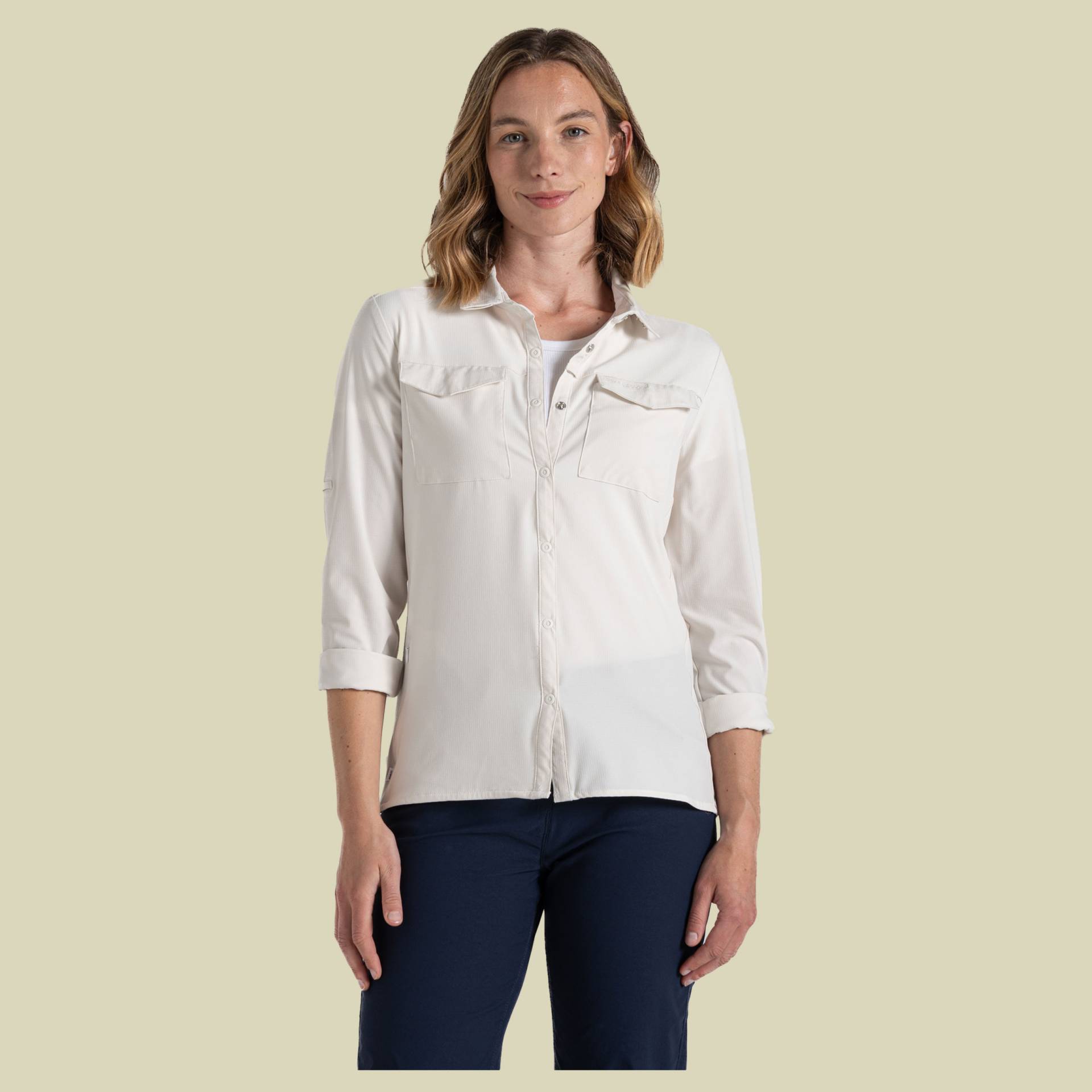 NosiLife Pro Long Sleeved Shirt V Women 34 beige - sea salt (UK 8) von Craghoppers