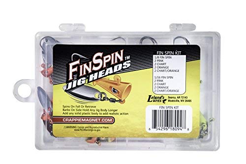 Crappie Magnet Fin Spin Kit - 8 Jigköpfe Größe 1/8 und 8 Jigköpfe Größe 1/16 Jigköpfe von Crappie Magnet