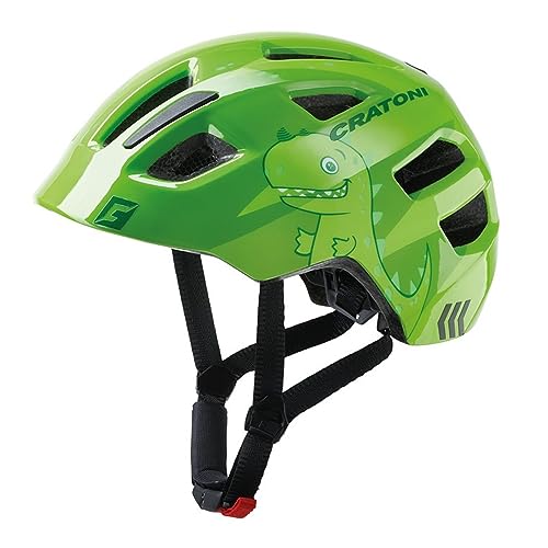 Cratoni Fahrradhelm Maxster Kid Gr. S/M 51-56cm Dino grün Glanz +Flicken von Cratoni+TipTop