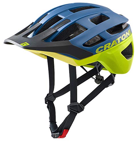 Cratoni Helmets Unisex – Erwachsene AllRace Fahrradhelm, blau-gelb, S-M 52-57 von Cratoni