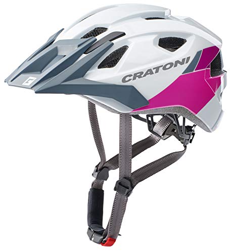Cratoni Helmets Unisex – Erwachsene Allride Fahrradhelm, weiß/pink Glanz, Uni (53-59 cm) von Cratoni