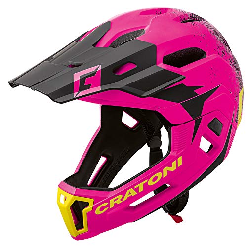 Cratoni C-Maniac 2.0 MX Fahrradhelm Fullfacehelm Downhill Freeride Kinnbügel abnehmbar (pink-schwarz, M/L (54-58 cm)) von Cratoni Helmets