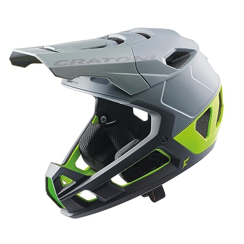 Cratoni Unisex – Erwachsene Interceptor Helmet, Grau/Lime Matt, L von Cratoni