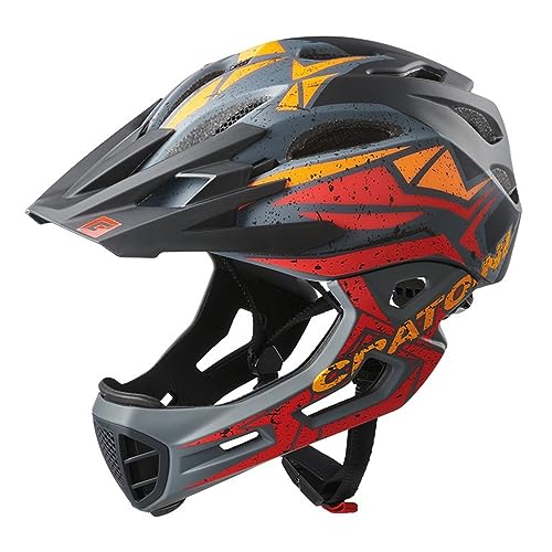 Cratoni helmets GmbH Unisex – Erwachsene C-Maniac Pro Fahrradhelme, Schwarz/Rot/Orang Matt, S/M von Cratoni