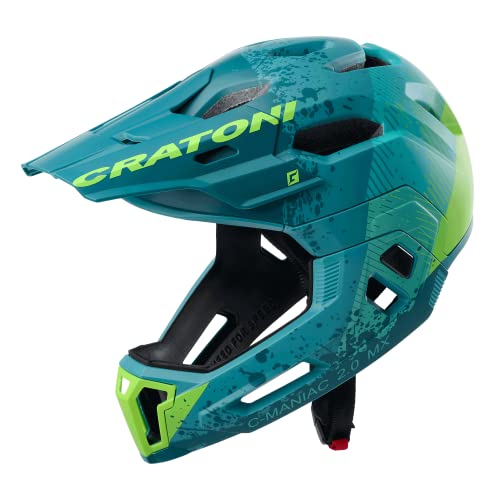 Cratoni Unisex – Erwachsene C-Maniac Helmet, Petrol/Grün Matt, L von Cratoni