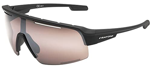 Cratoni C-MATIC COLOR+ SPORT Fahrradbrille Sportbrille Sonnenbrille High-Definition Glas (schwarz-silber) von Cratoni