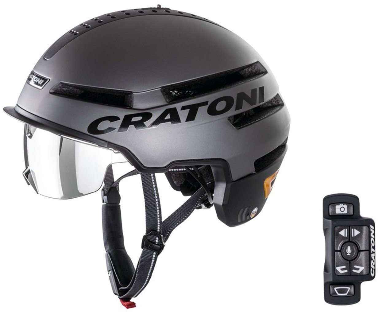 Cratoni Fahrradhelm Pedelec Helm Smartride, eingebautes Rücklicht und Blinker, mit Fernbedienung von Cratoni