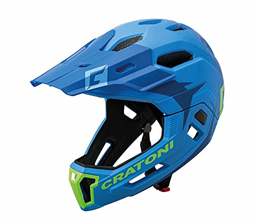 Cratoni helmets GmbH Unisex – Erwachsene C-Maniac 2.0 Mx Fahrradhelme, Blau/Lime Matt, S/M von Cratoni