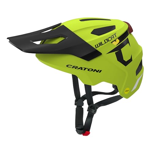 Cratoni Kinderhelm Wildcat MIPS Fahrradhelm MTB-Helm Allroundhelm S/M 49-56 cm (Lime matt) von Cratoni
